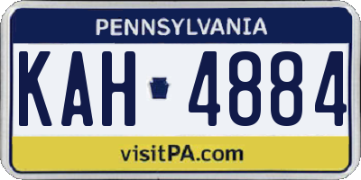 PA license plate KAH4884