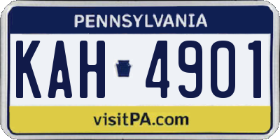 PA license plate KAH4901