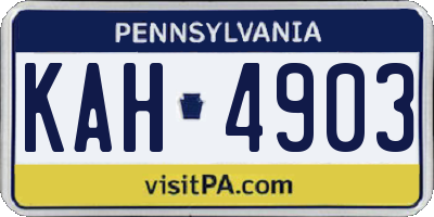 PA license plate KAH4903