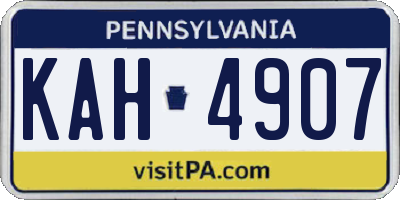 PA license plate KAH4907