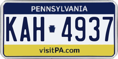 PA license plate KAH4937