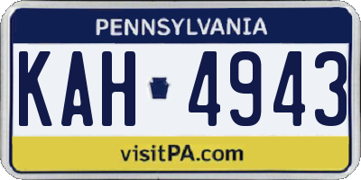 PA license plate KAH4943