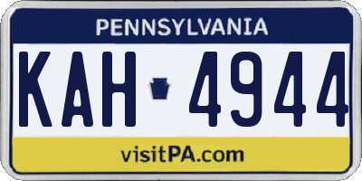 PA license plate KAH4944