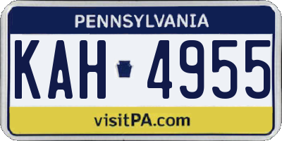 PA license plate KAH4955