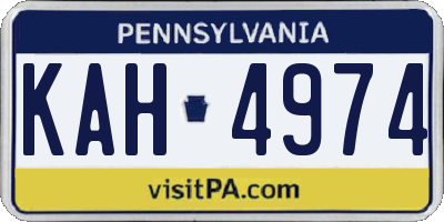 PA license plate KAH4974