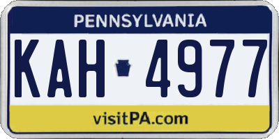 PA license plate KAH4977