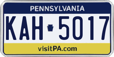PA license plate KAH5017