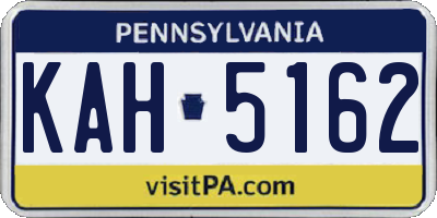 PA license plate KAH5162