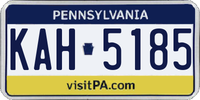 PA license plate KAH5185