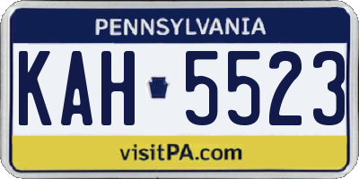 PA license plate KAH5523