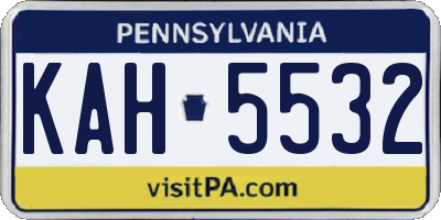 PA license plate KAH5532