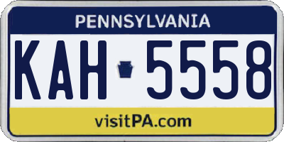 PA license plate KAH5558