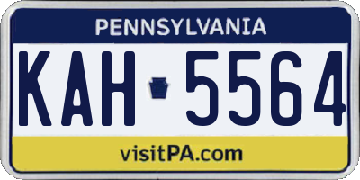 PA license plate KAH5564