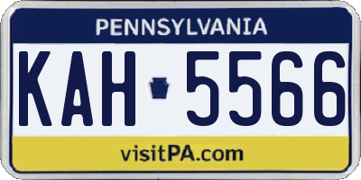 PA license plate KAH5566