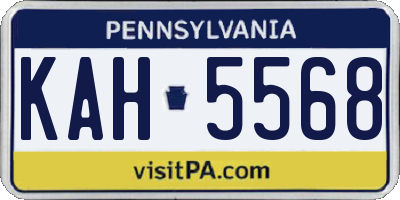 PA license plate KAH5568