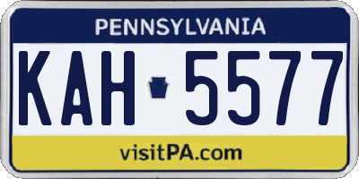PA license plate KAH5577