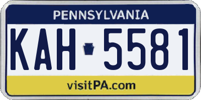 PA license plate KAH5581