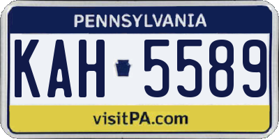 PA license plate KAH5589