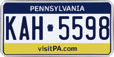 PA license plate KAH5598