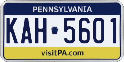 PA license plate KAH5601