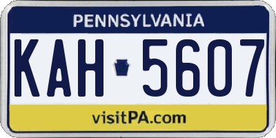 PA license plate KAH5607