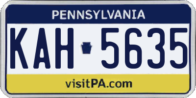 PA license plate KAH5635