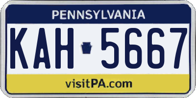 PA license plate KAH5667
