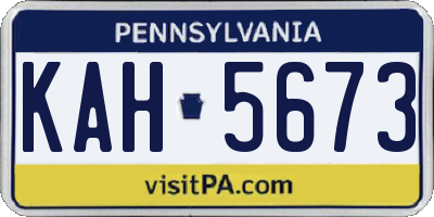 PA license plate KAH5673