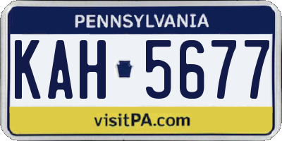 PA license plate KAH5677