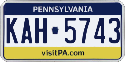 PA license plate KAH5743