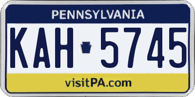 PA license plate KAH5745
