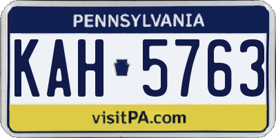 PA license plate KAH5763
