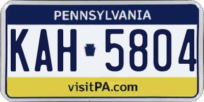 PA license plate KAH5804