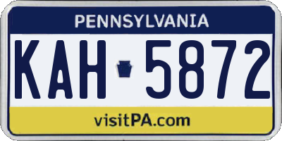 PA license plate KAH5872