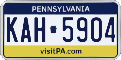 PA license plate KAH5904