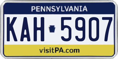 PA license plate KAH5907