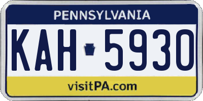 PA license plate KAH5930