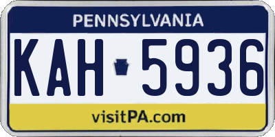 PA license plate KAH5936