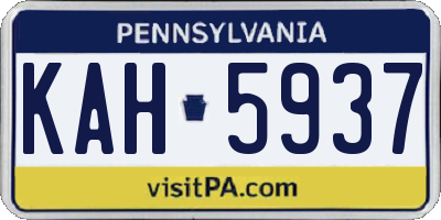 PA license plate KAH5937