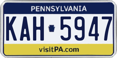 PA license plate KAH5947