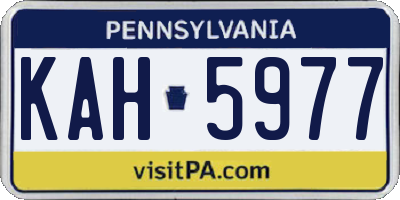 PA license plate KAH5977