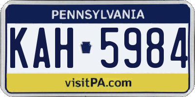 PA license plate KAH5984