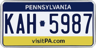 PA license plate KAH5987