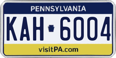 PA license plate KAH6004