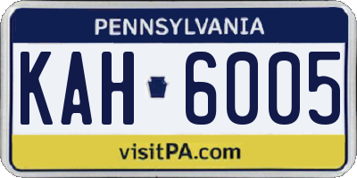 PA license plate KAH6005