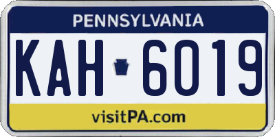 PA license plate KAH6019