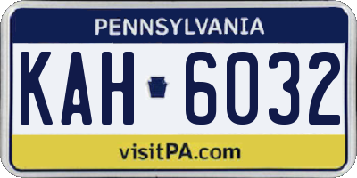 PA license plate KAH6032