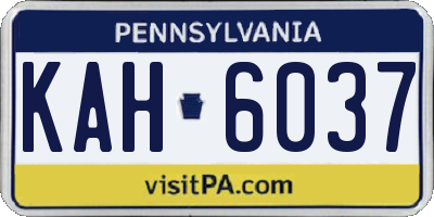 PA license plate KAH6037