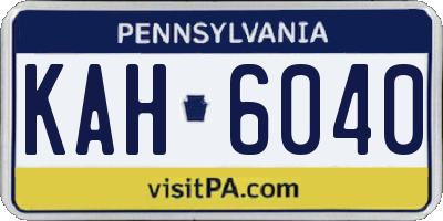 PA license plate KAH6040