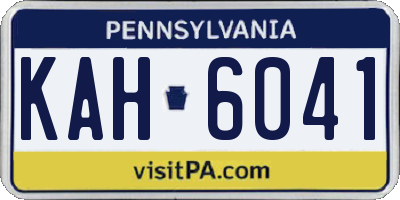PA license plate KAH6041